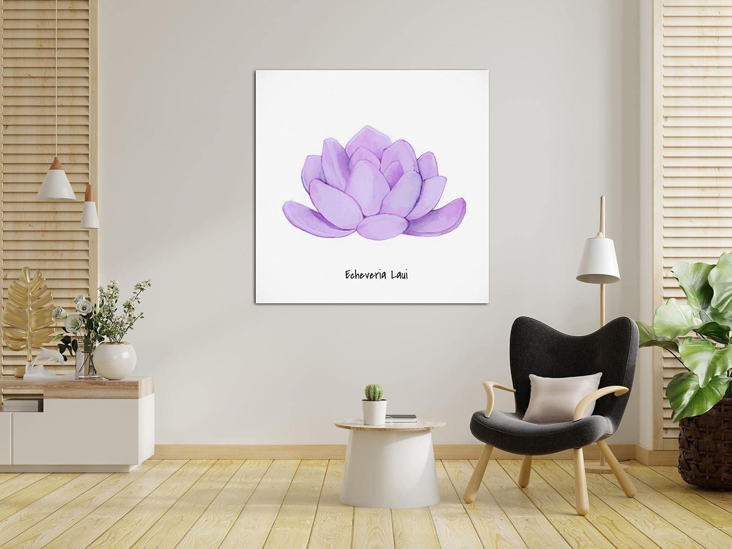 image:imageArmen Living Echeveria Spruce Oliver Square Wrapped Canvas Wall Art Print 12 x 128 x 8