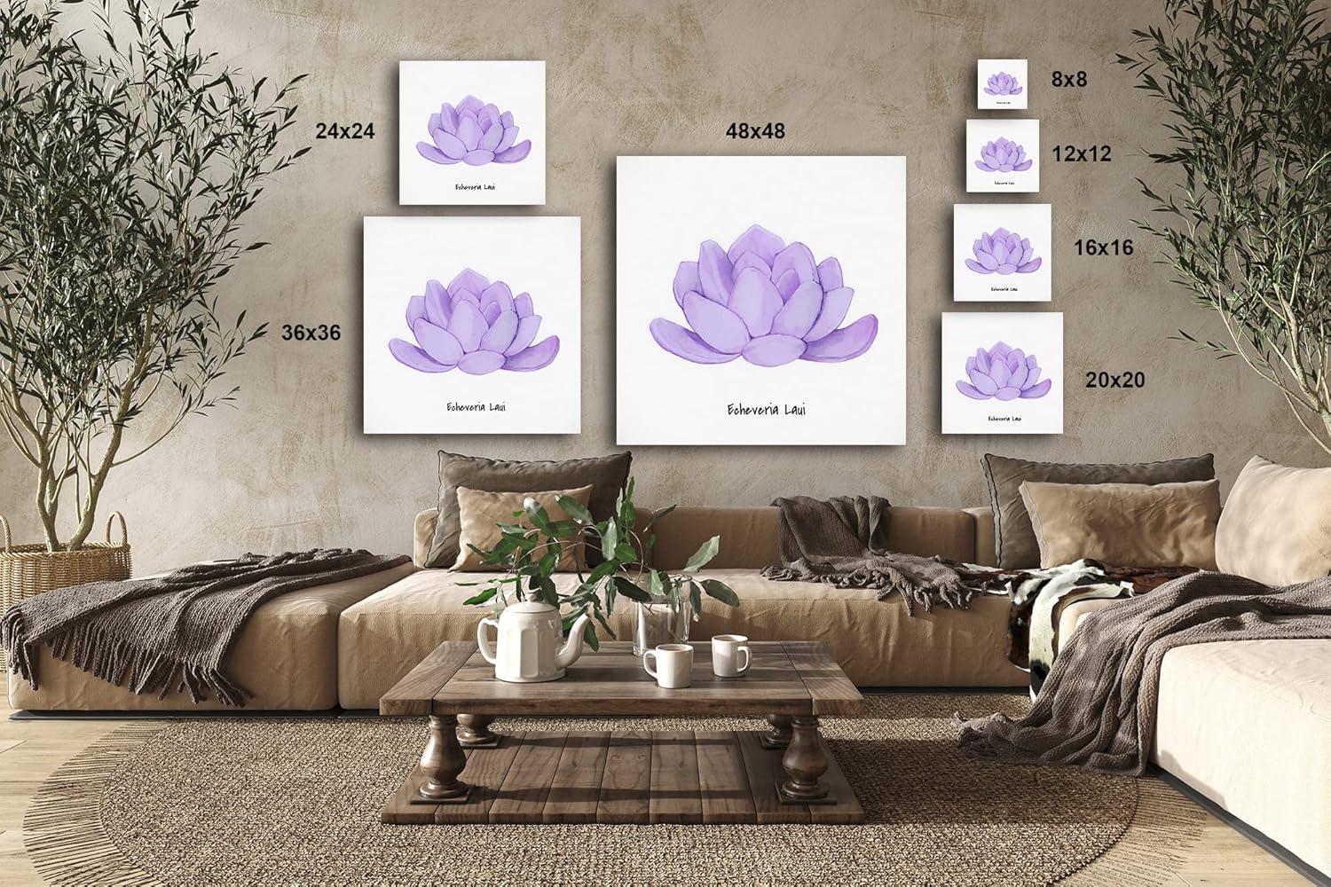 image:imageArmen Living Echeveria Spruce Oliver Square Wrapped Canvas Wall Art Print 12 x 128 x 8