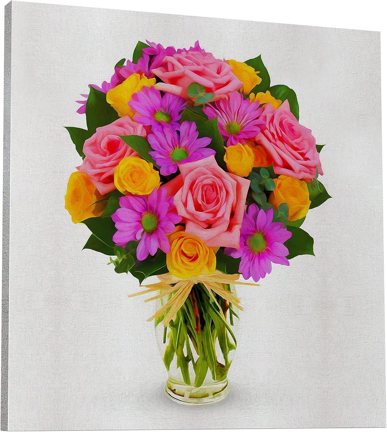 image:imageArmen Living Festive Bouquet I Square Wrapped Canvas Wall Art Print 36 x 3636x36