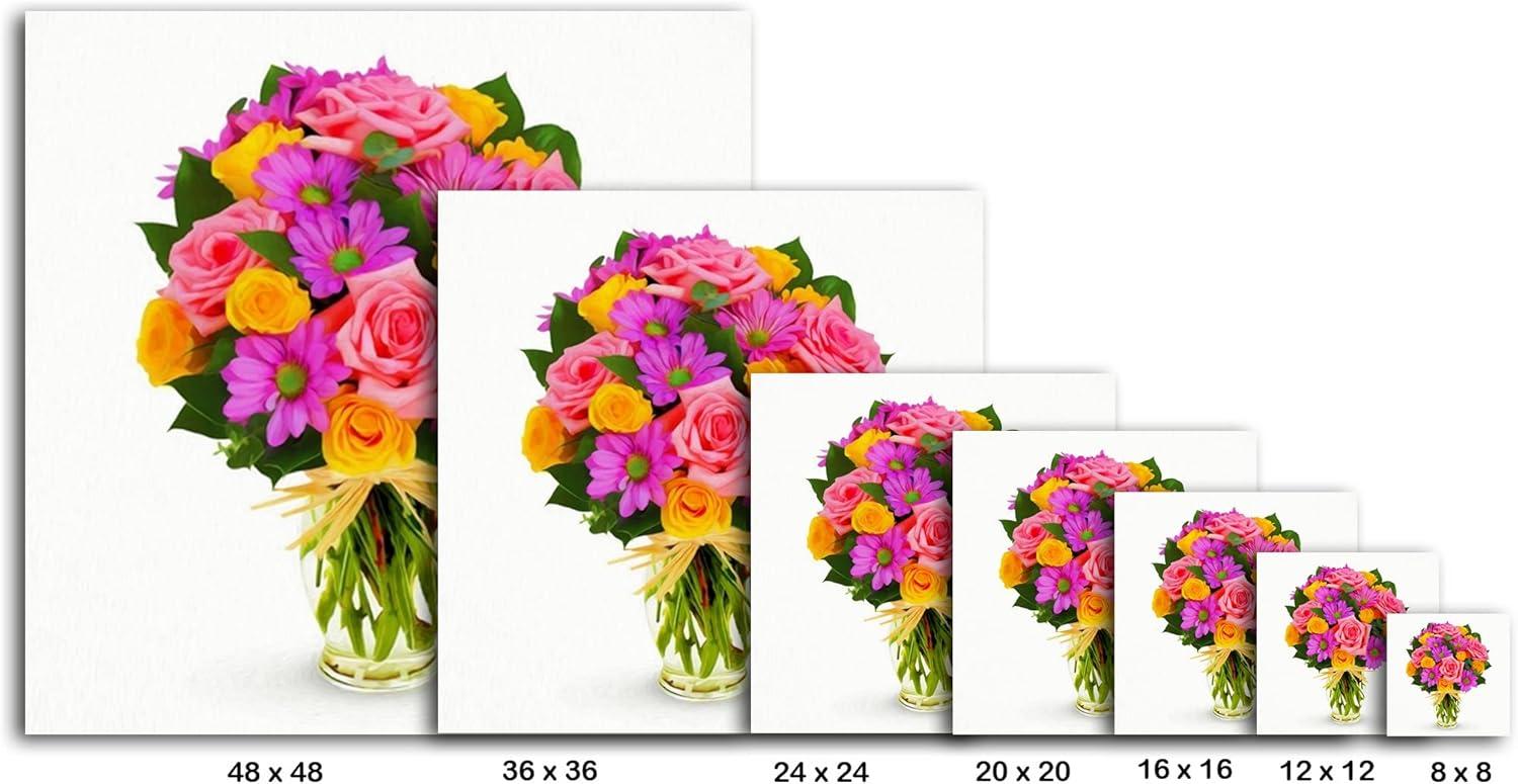 image:imageArmen Living Festive Bouquet I Square Wrapped Canvas Wall Art Print 36 x 3636x36
