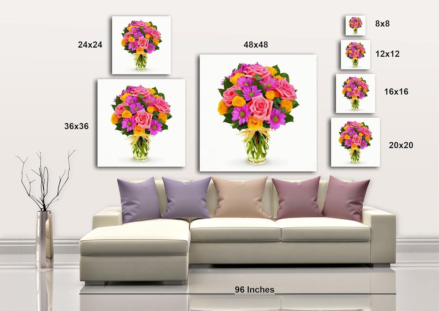image:imageArmen Living Festive Bouquet I Square Wrapped Canvas Wall Art Print 36 x 3636x36