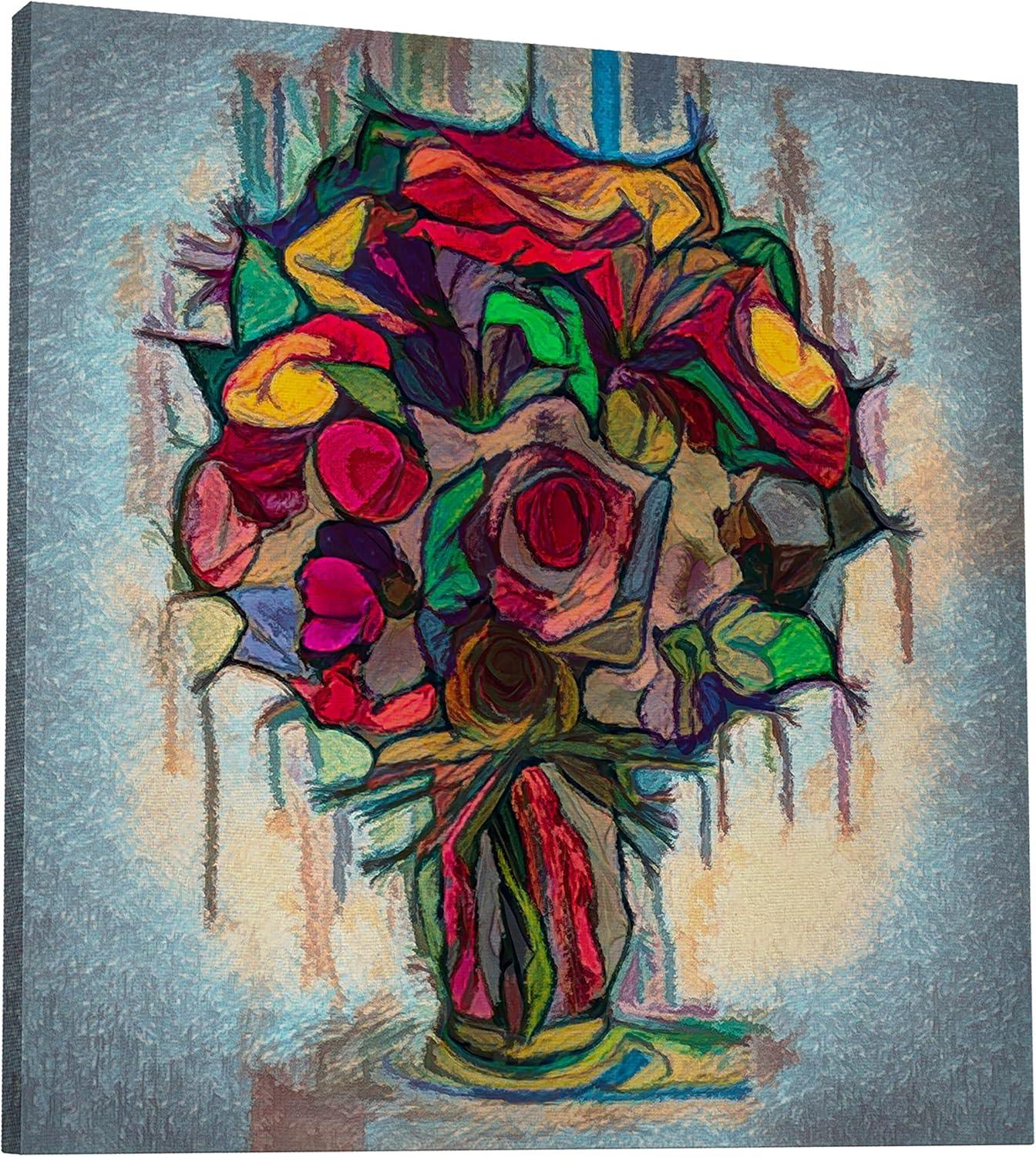 image:imageArmen Living Festive Bouquet V Square Wrapped Canvas Wall Art Print 20 x 2020x20