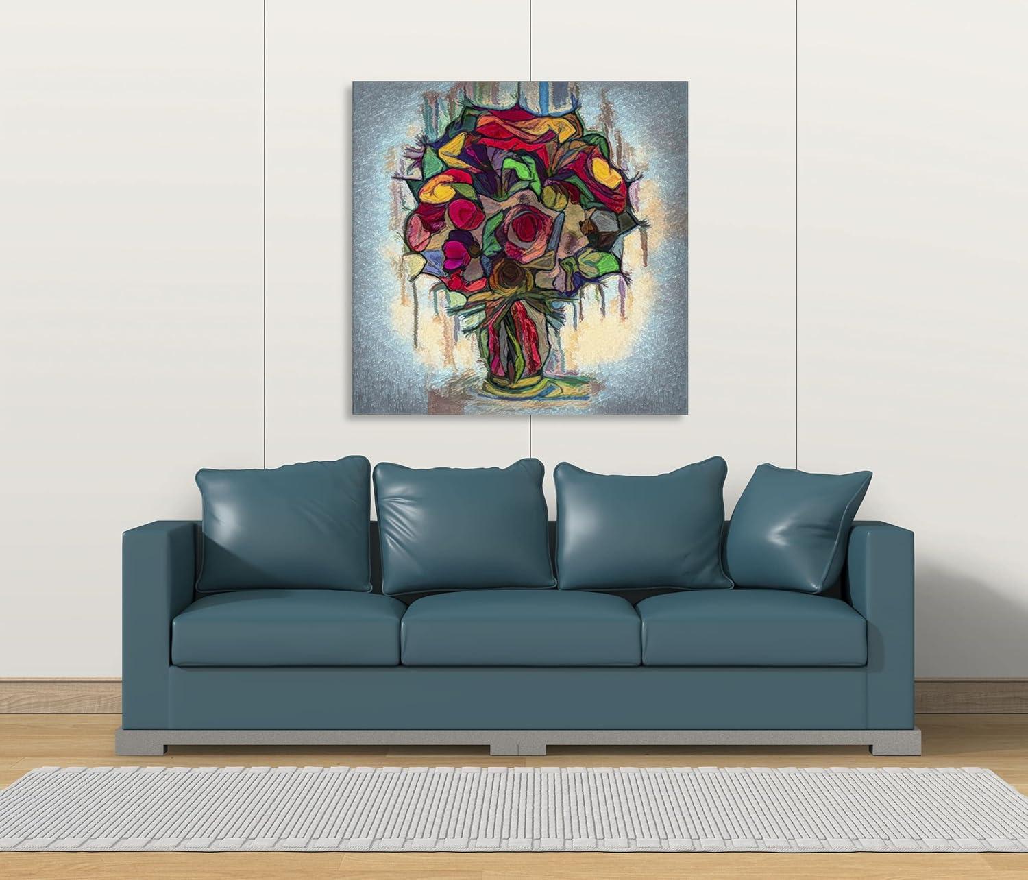 image:imageArmen Living Festive Bouquet V Square Wrapped Canvas Wall Art Print 20 x 2020x20