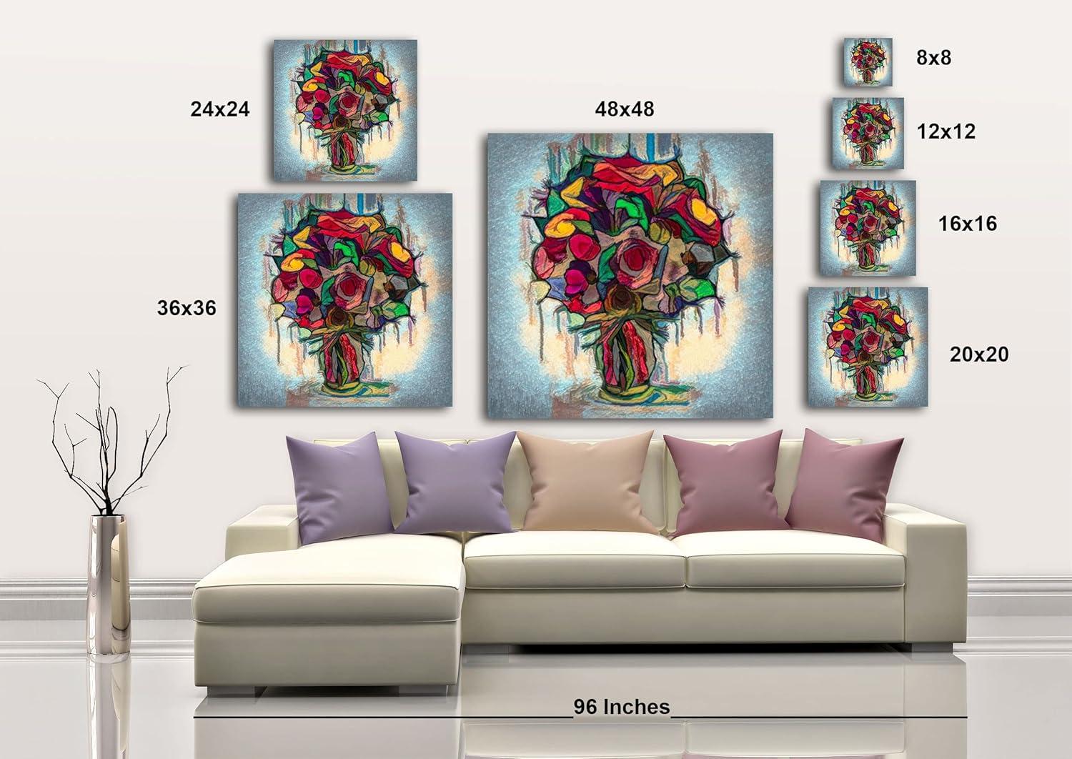 image:imageArmen Living Festive Bouquet V Square Wrapped Canvas Wall Art Print 20 x 208x8