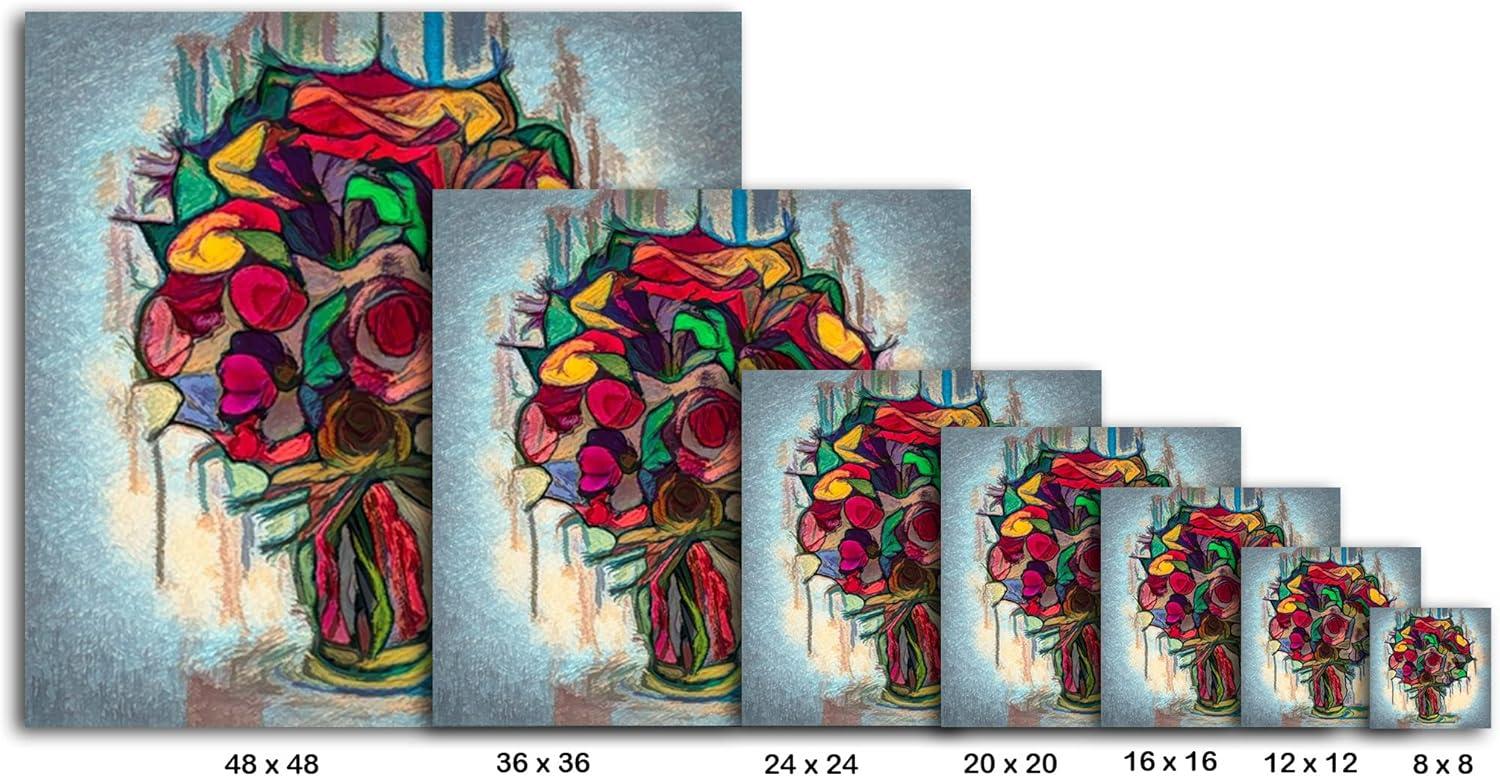 image:imageArmen Living Festive Bouquet V Square Wrapped Canvas Wall Art Print 20 x 208x8