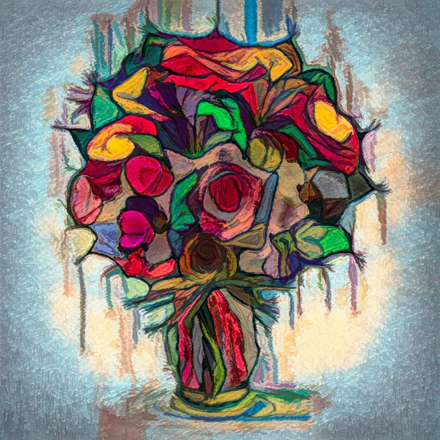 image:imageArmen Living Festive Bouquet V Square Wrapped Canvas Wall Art Print 20 x 208x8