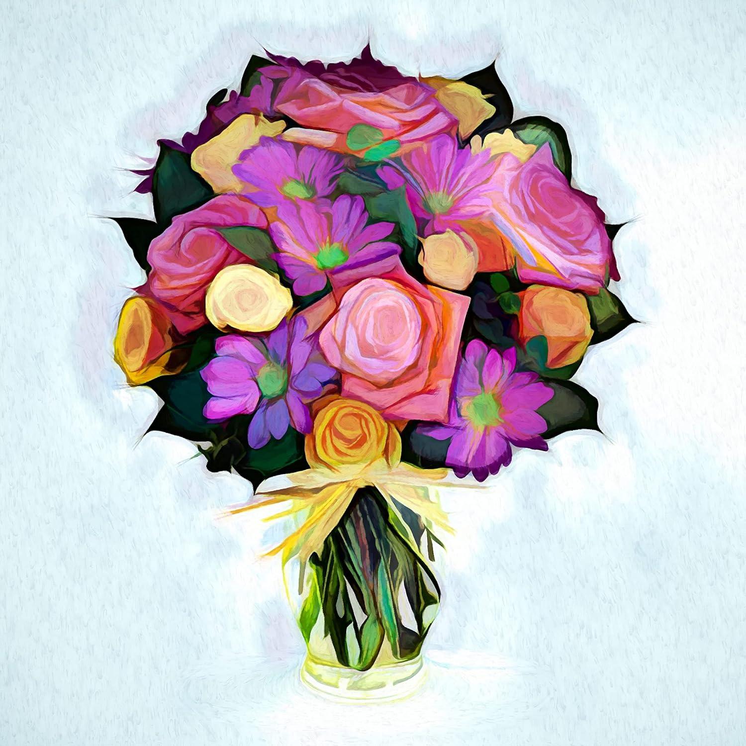 image:imageArmen Living Festive Bouquet VI Square Wrapped Canvas Wall Art Print 48 x 4836x36
