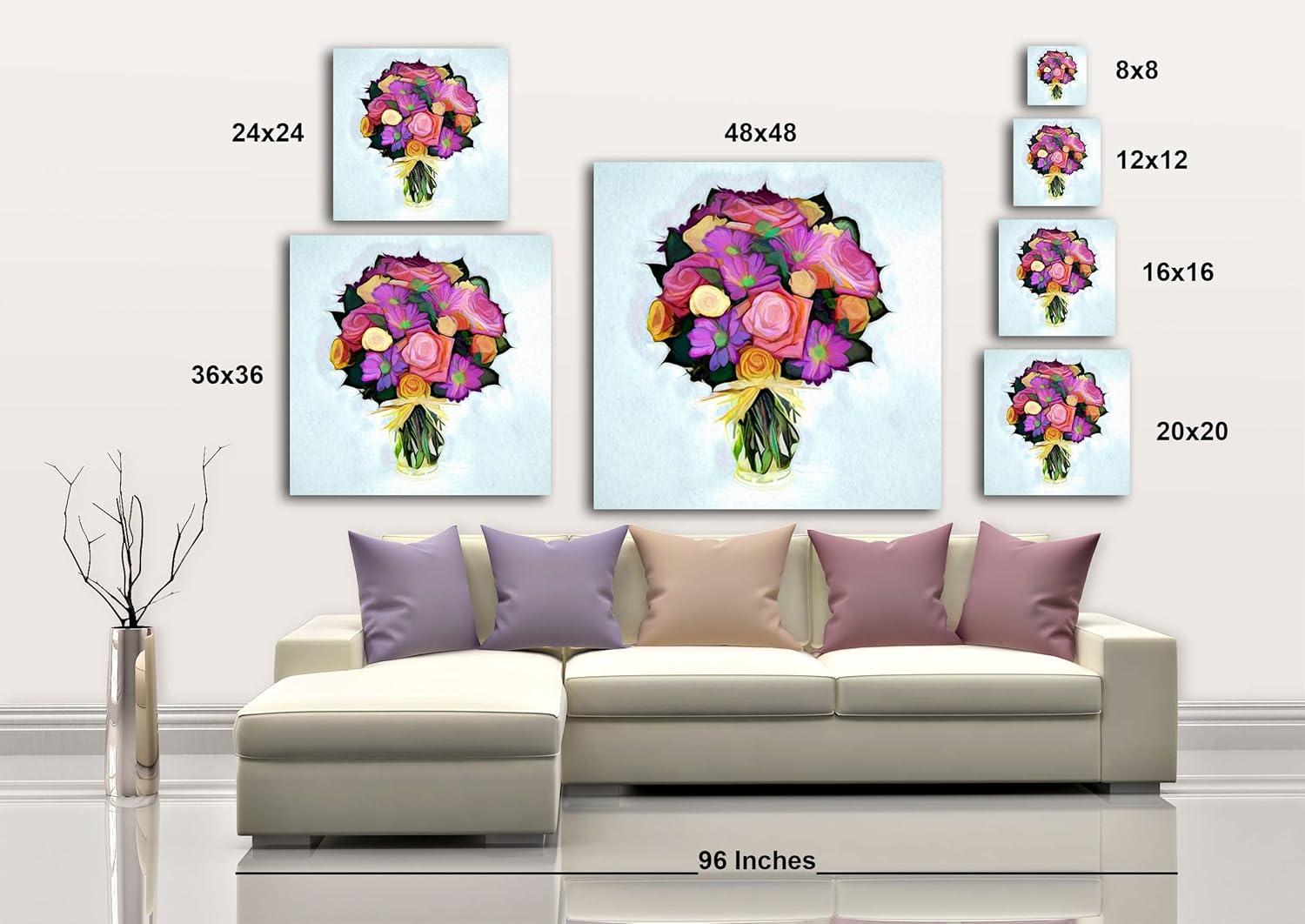 image:imageArmen Living Festive Bouquet VI Square Wrapped Canvas Wall Art Print 48 x 488x8