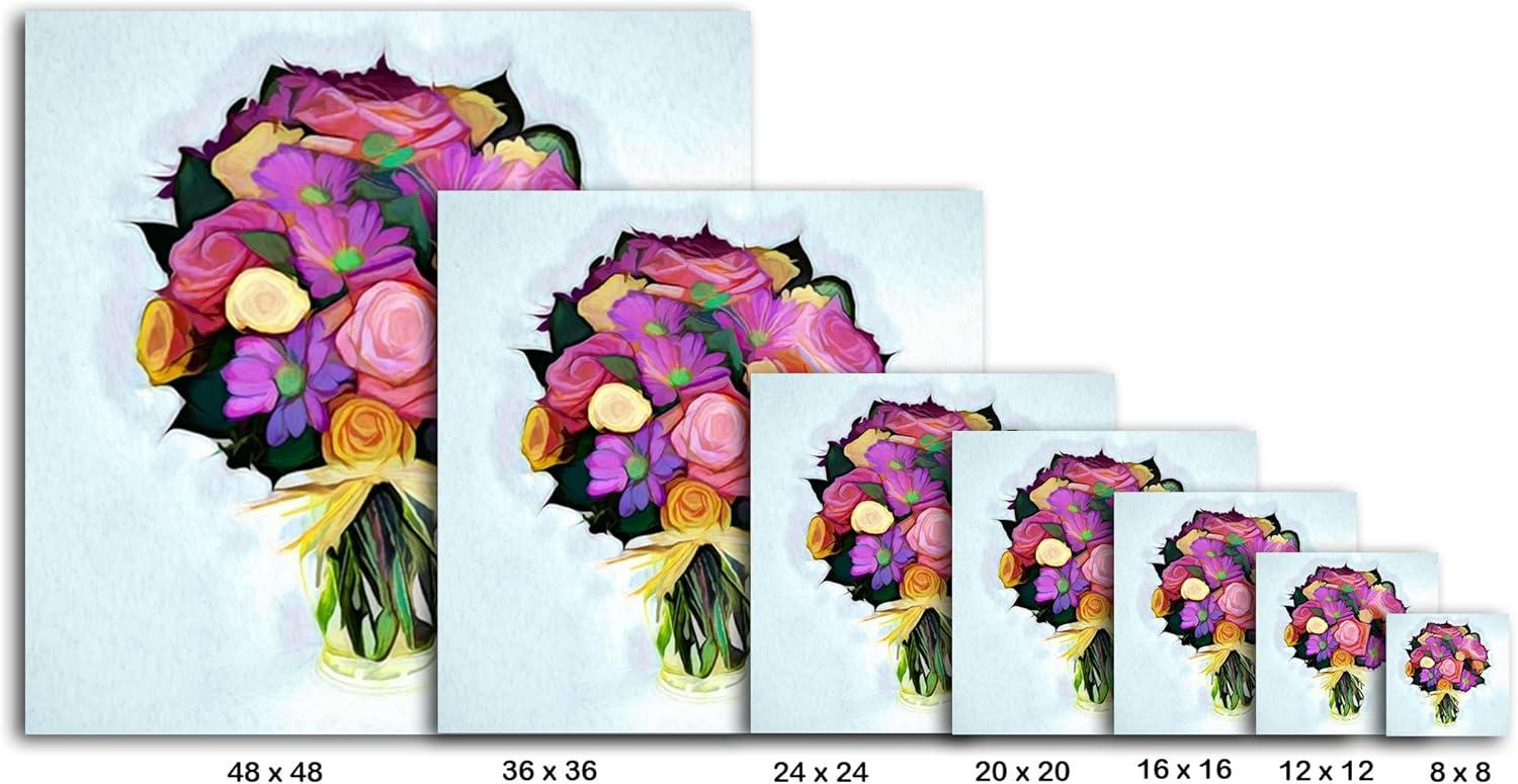 image:imageArmen Living Festive Bouquet VI Square Wrapped Canvas Wall Art Print 48 x 488x8