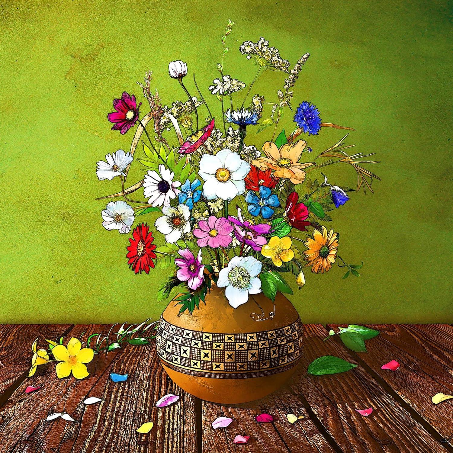 image:imageArmen Living Flowers 56 Square Wrapped Canvas Wall Art Print 48 x 48