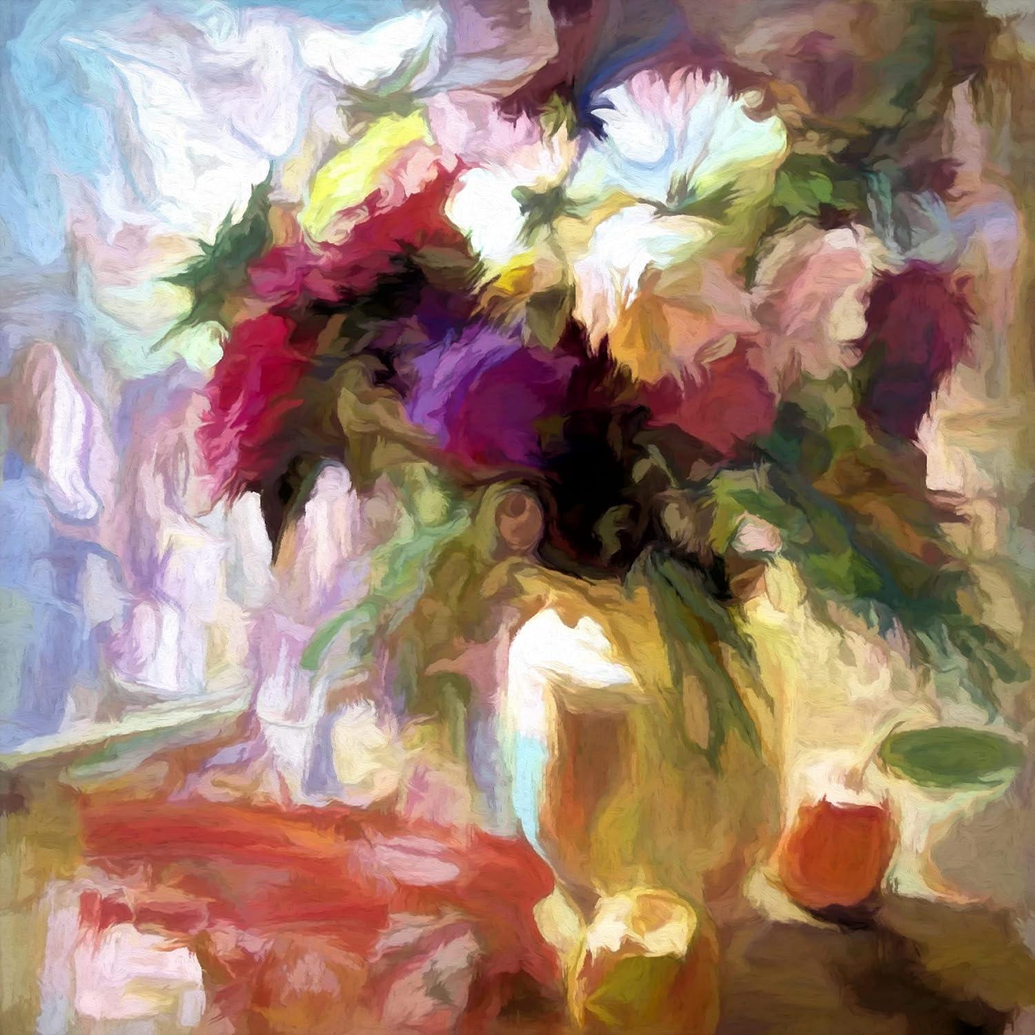 image:imageArmen Living Fresh Flower Bouquet Square Wrapped Canvas Wall Art Print 36 x 3624x24