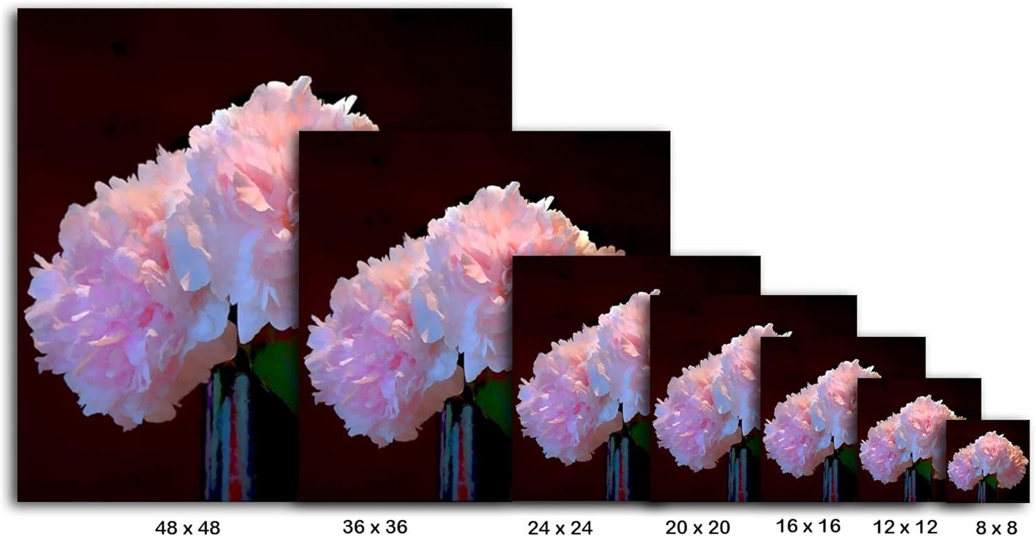 image:imageArmen Living Pink Peonies Square Wrapped Canvas Wall Art Print 16 x 168x8