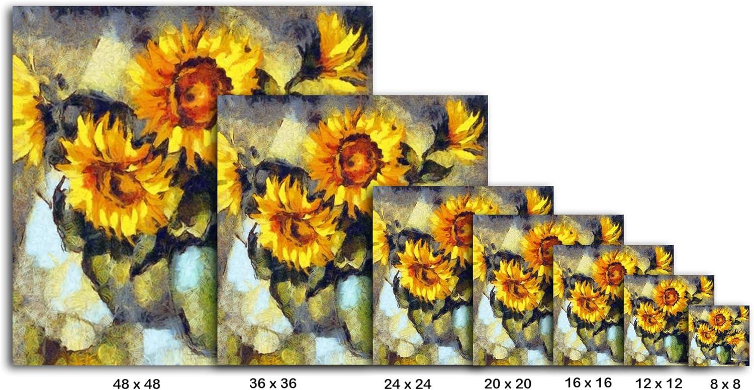 image:imageArmen Living Potted Sunflowers 169 Square Wrapped Canvas Wall Art Print 36 x 368x8