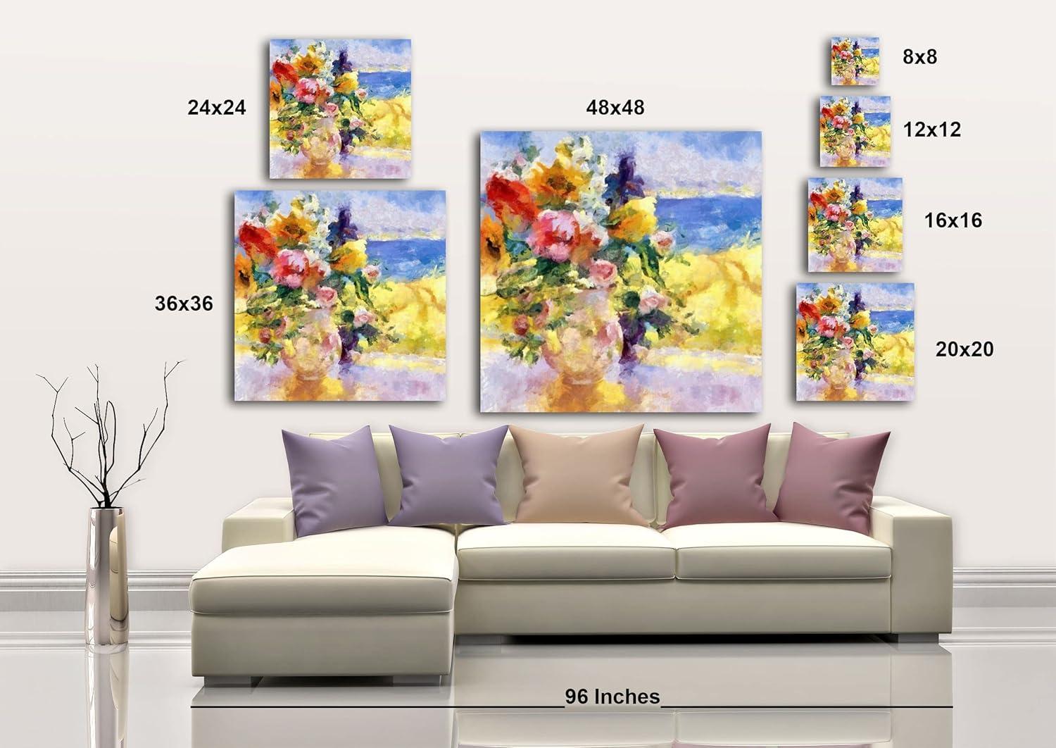 image:imageArmen Living Seaside Blooms I Square Wrapped Canvas Wall Art Print 8 x 812x12