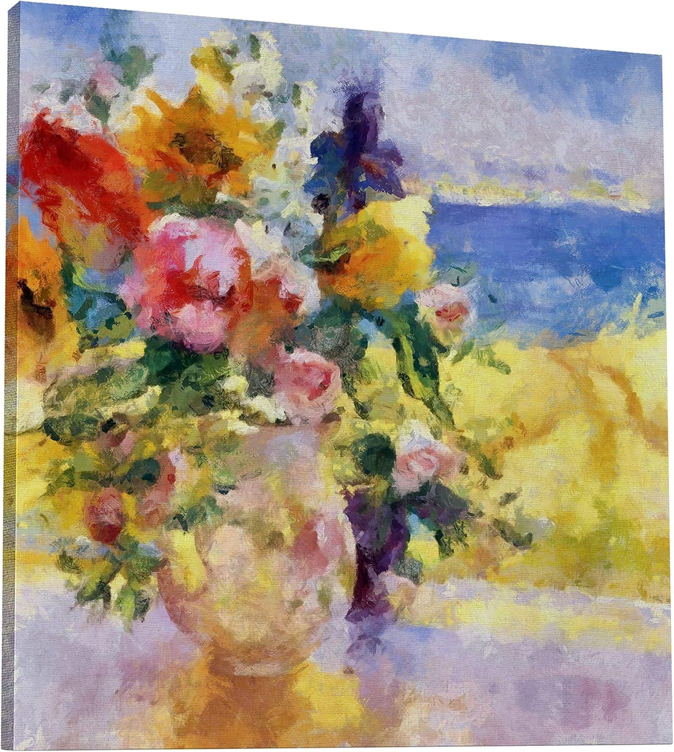 image:imageArmen Living Seaside Blooms I Square Wrapped Canvas Wall Art Print 8 x 812x12