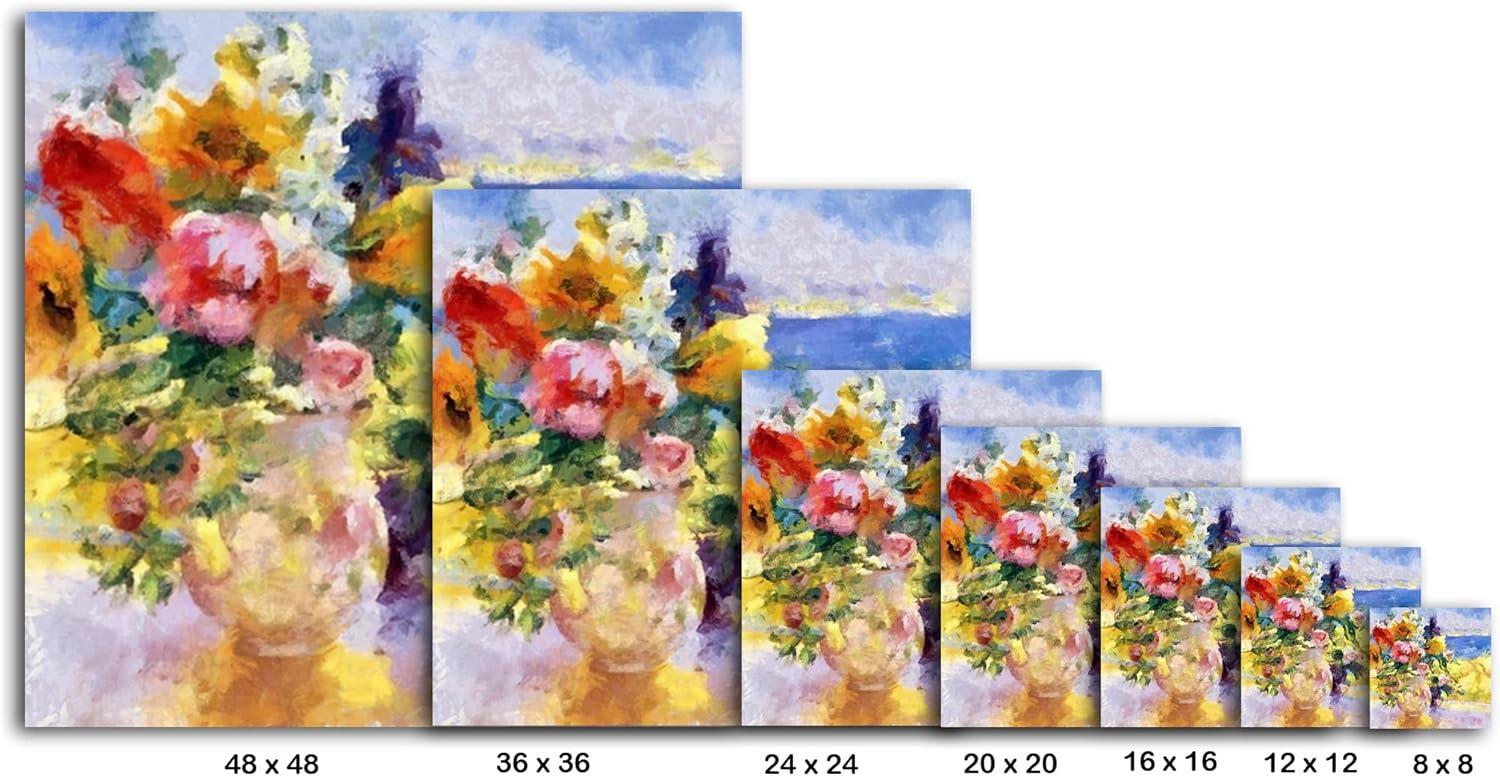 image:imageArmen Living Seaside Blooms I Square Wrapped Canvas Wall Art Print 8 x 816x16