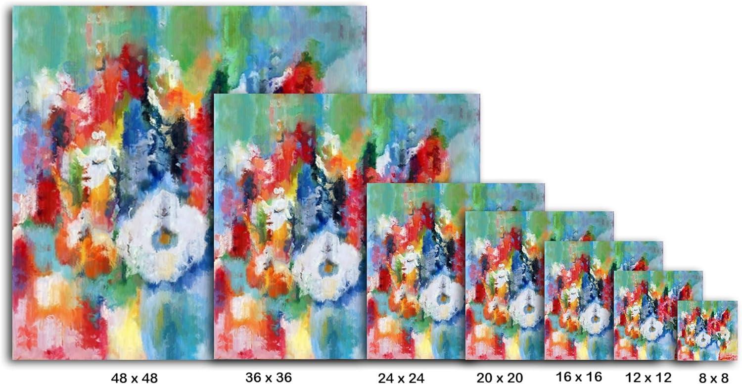 image:imageArmen Living Shear Flowers In A Blue Vase 210 Square Wrapped Canvas Wall Art Print 12 x 1248L x 48W