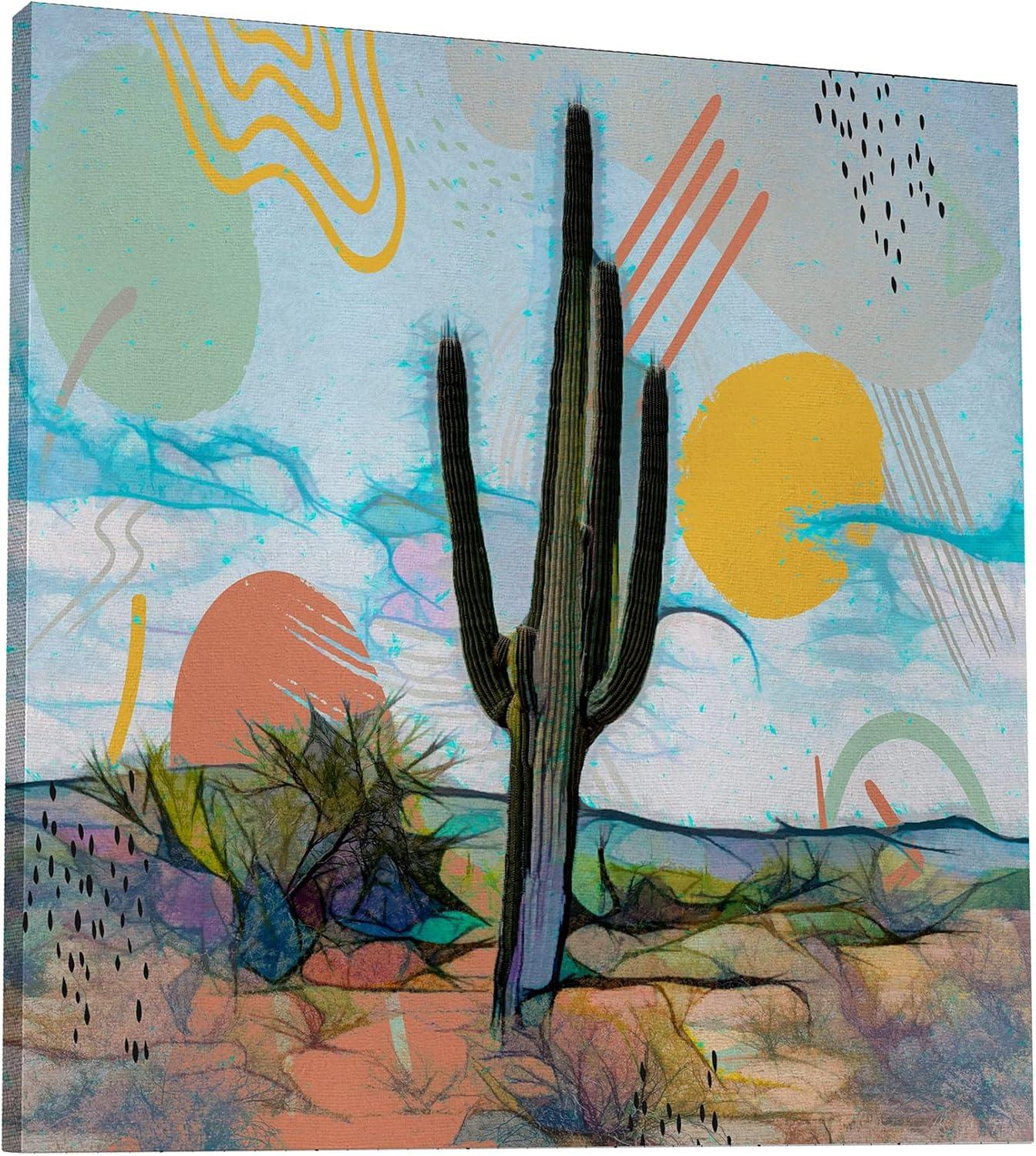 image:imageArmen Living Watercolor Cactus 526 Square Wrapped Canvas Wall Art Print 12 x 1236 x 36