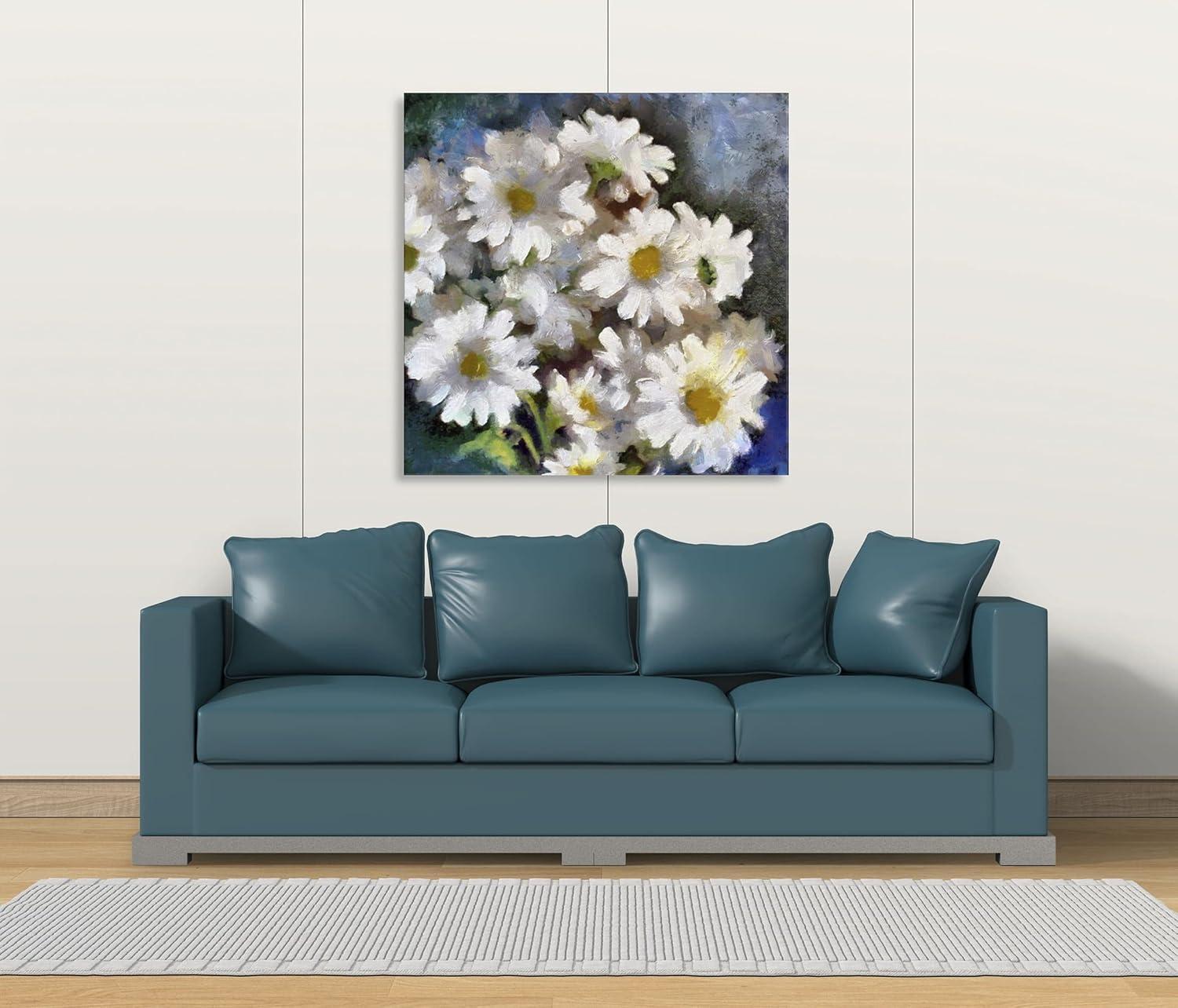 image:imageArmen Living White Daisies 420 Square Wrapped Canvas Wall Art Print 12 x 1220x20