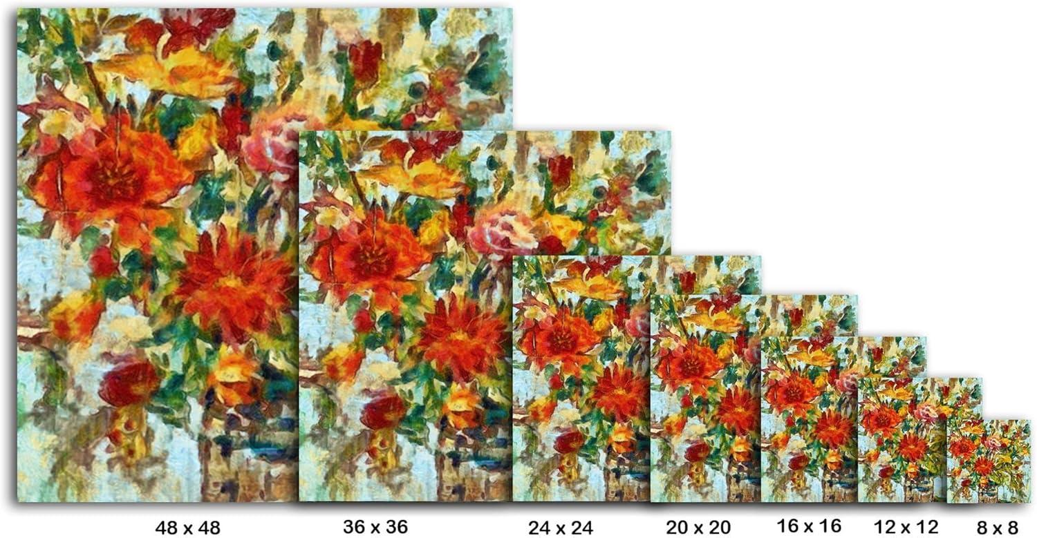 image:imageArmen Living Wild Bouquet 185 Square Wrapped Canvas Wall Art Print 48 x 4836x36