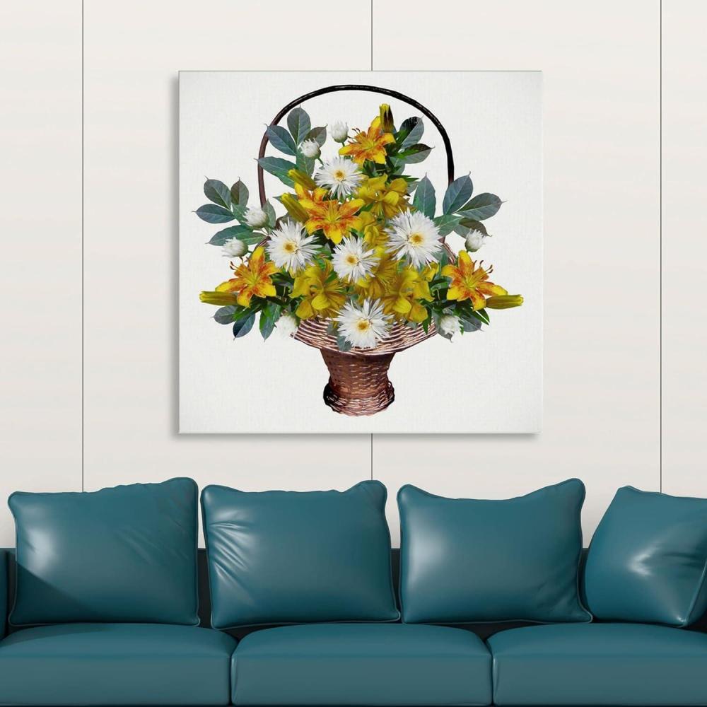 image:imageArmen Living Basket of Flowers II Square Wrapped Canvas Wall Art Print 8 x 820x20