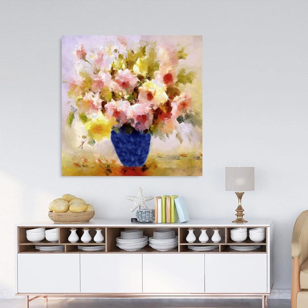 image:imageArmen Living Blue Vase 187 Square Wrapped Canvas Wall Art Print 24 x 2424x24