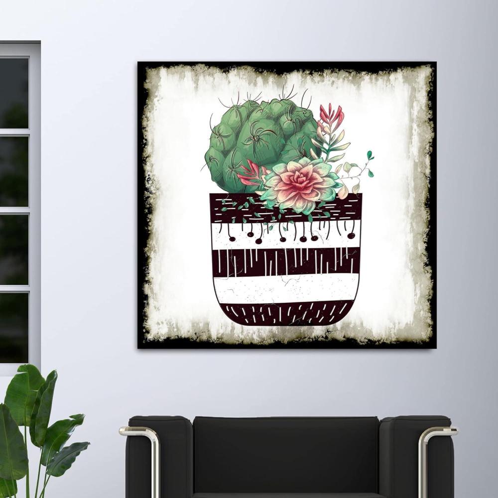 image:imageArmen Living Cereus Aeonium Square Wrapped Canvas Wall Art Print 8 x 824 x 24
