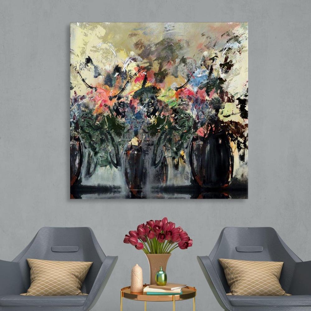 image:imageArmen Living Colorful Bouquets IV  Square Wrapped Canvas Wall Art Print 36 x 3624x24
