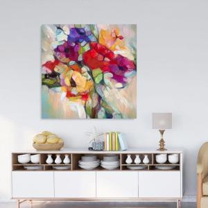 Armen Living Abstract Bouquet II – Square Wrapped Canvas Wall Art Print 8 x 8(12×12)