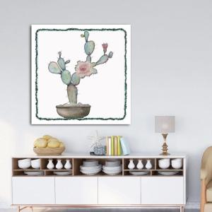 Armen Living Cactus Canyon I – Square Wrapped Canvas Wall Art Print 48 x 48(12 x 12)