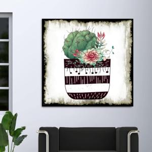 Armen Living Cereus Aeonium – Square Wrapped Canvas Wall Art Print 8 x 8(48 x 48)