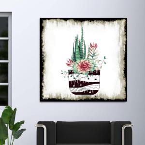 Armen Living Cereus Aloe – Square Wrapped Canvas Wall Art Print 20 x 20(8 x 8)