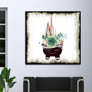 Armen Living Cereus Echeveria – Square Wrapped Canvas Wall Art Print 8 x 8(8 x 8)