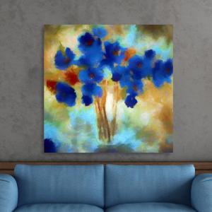 Armen Living Dressed In Blue II – Square Wrapped Canvas Wall Art Print 24 x 24(36″L x 36″W)