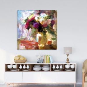 Armen Living Fresh Flower Bouquet – Square Wrapped Canvas Wall Art Print 36 x 36(8×8)