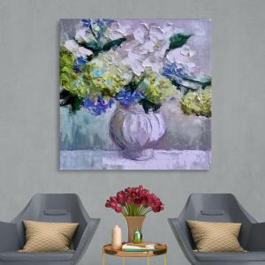 Armen Living Handsome Bouquet 263 – Square Wrapped Canvas Wall Art Print 16 x 16(16×16)