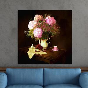 Armen Living Hydrangea Still Life – Square Wrapped Canvas Wall Art Print 12 x 12(20×20)
