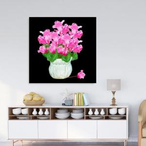 Armen Living Potted Pink Flowers I – Square Wrapped Canvas Wall Art Print 12 x 12(36×36)