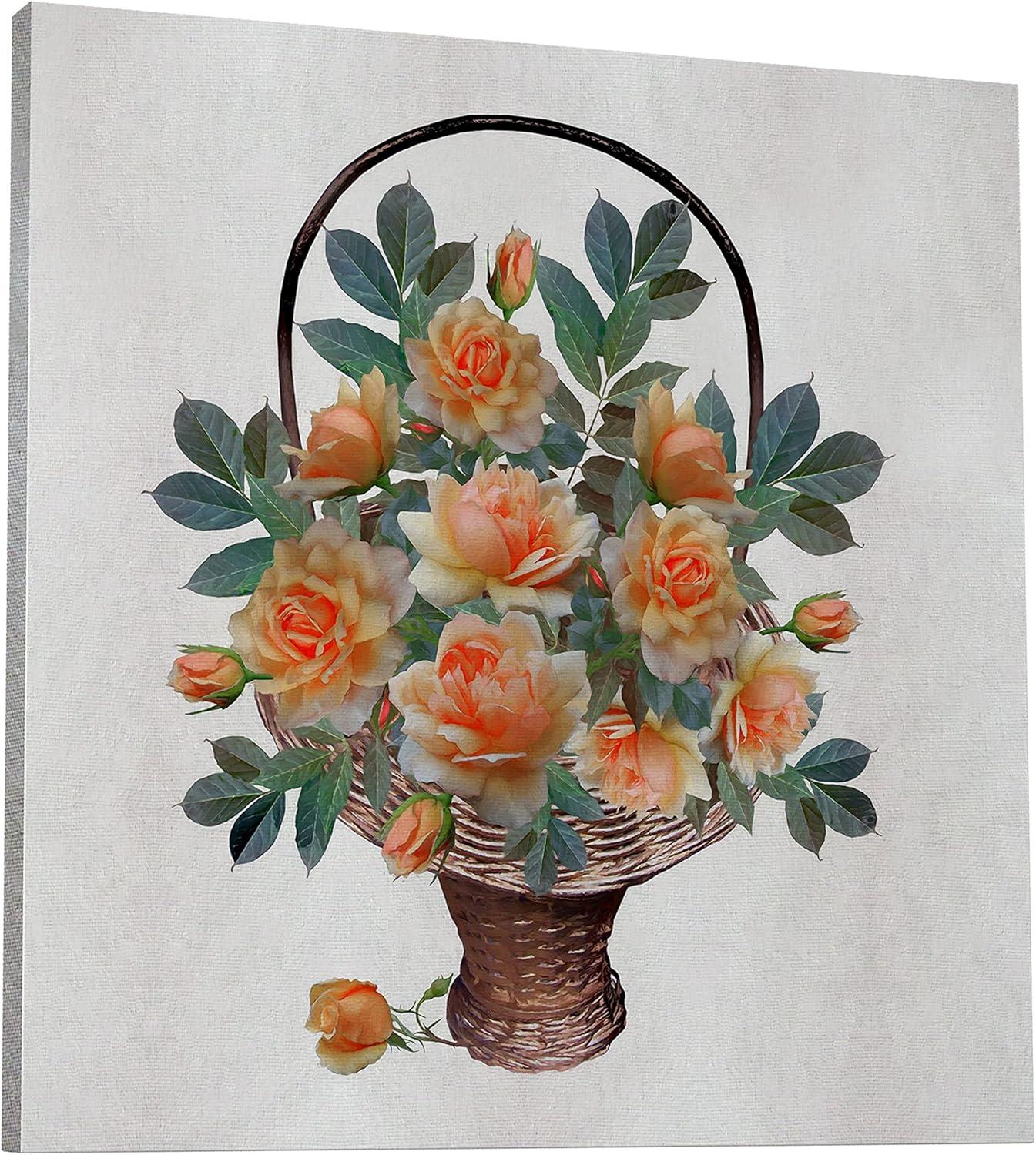 image:imageArmen Living Basket of Roses I Square Wrapped Canvas Wall Art Print 48 x 488x8