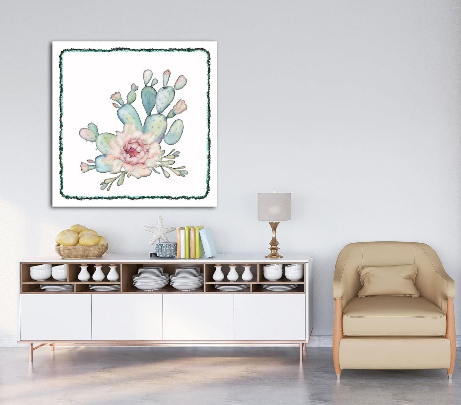 image:imageArmen Living Cactus 536 Square Wrapped Canvas Wall Art Print 36 x 3616 x 16