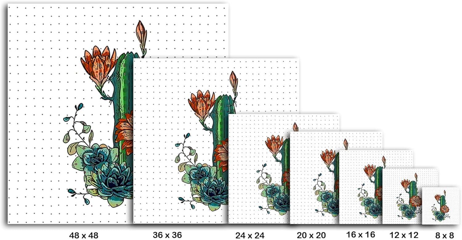 image:imageArmen Living Cactus Garden View 129 Square Wrapped Canvas Wall Art Print 16 x 1624 x 24