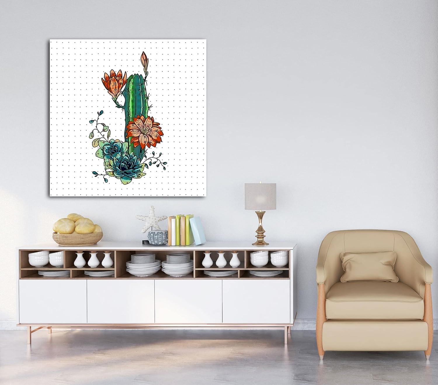 image:imageArmen Living Cactus Garden View 129 Square Wrapped Canvas Wall Art Print 16 x 1624 x 24