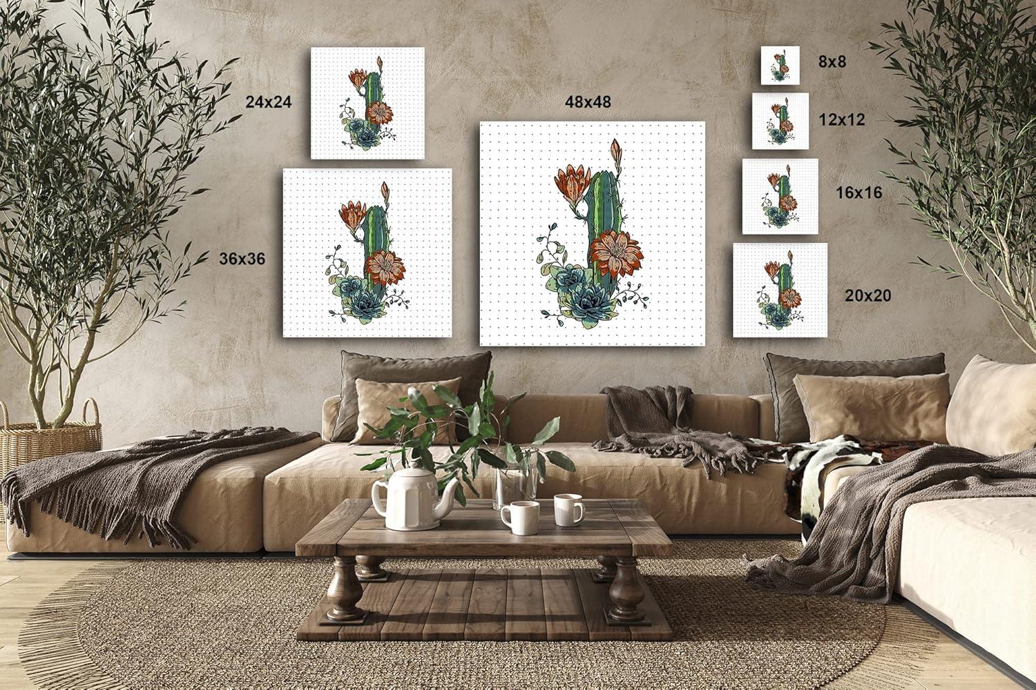 image:imageArmen Living Cactus Garden View 129 Square Wrapped Canvas Wall Art Print 16 x 1636 x 36