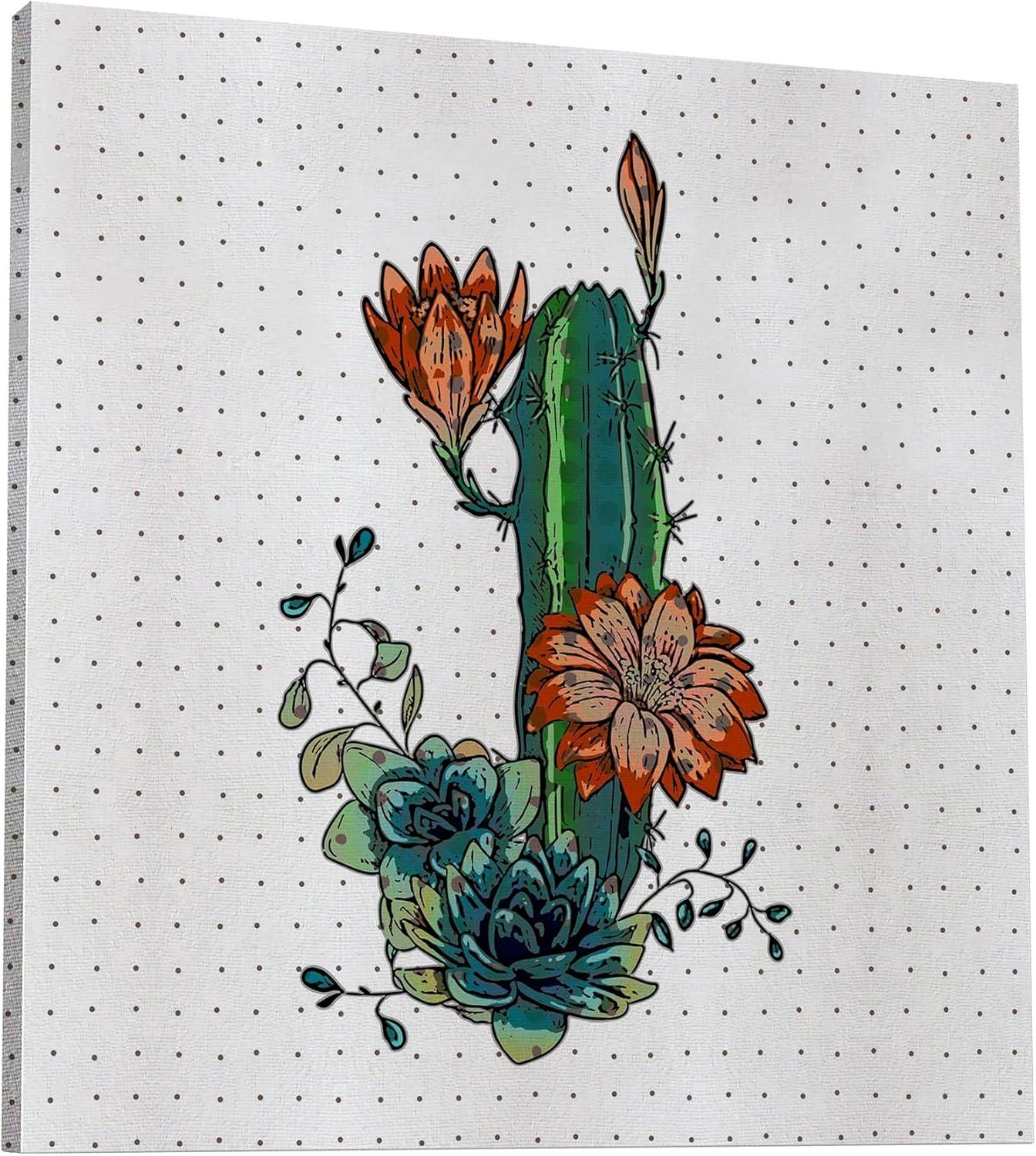 image:imageArmen Living Cactus Garden View 129 Square Wrapped Canvas Wall Art Print 16 x 168 x 8