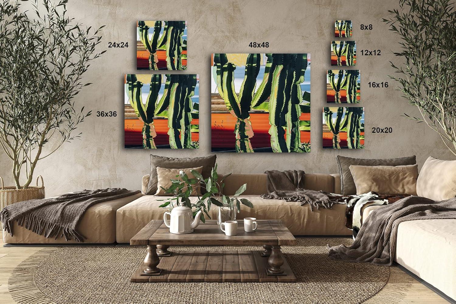 image:imageArmen Living Cactus Succulents 652 Square Wrapped Canvas Wall Art Print 20 x 2048 x 48