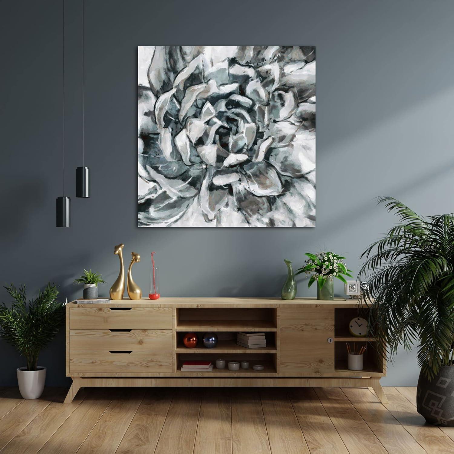 image:imageArmen Living Echeveria Agavoides I Square Wrapped Canvas Wall Art Print 48 x 4836 x 36