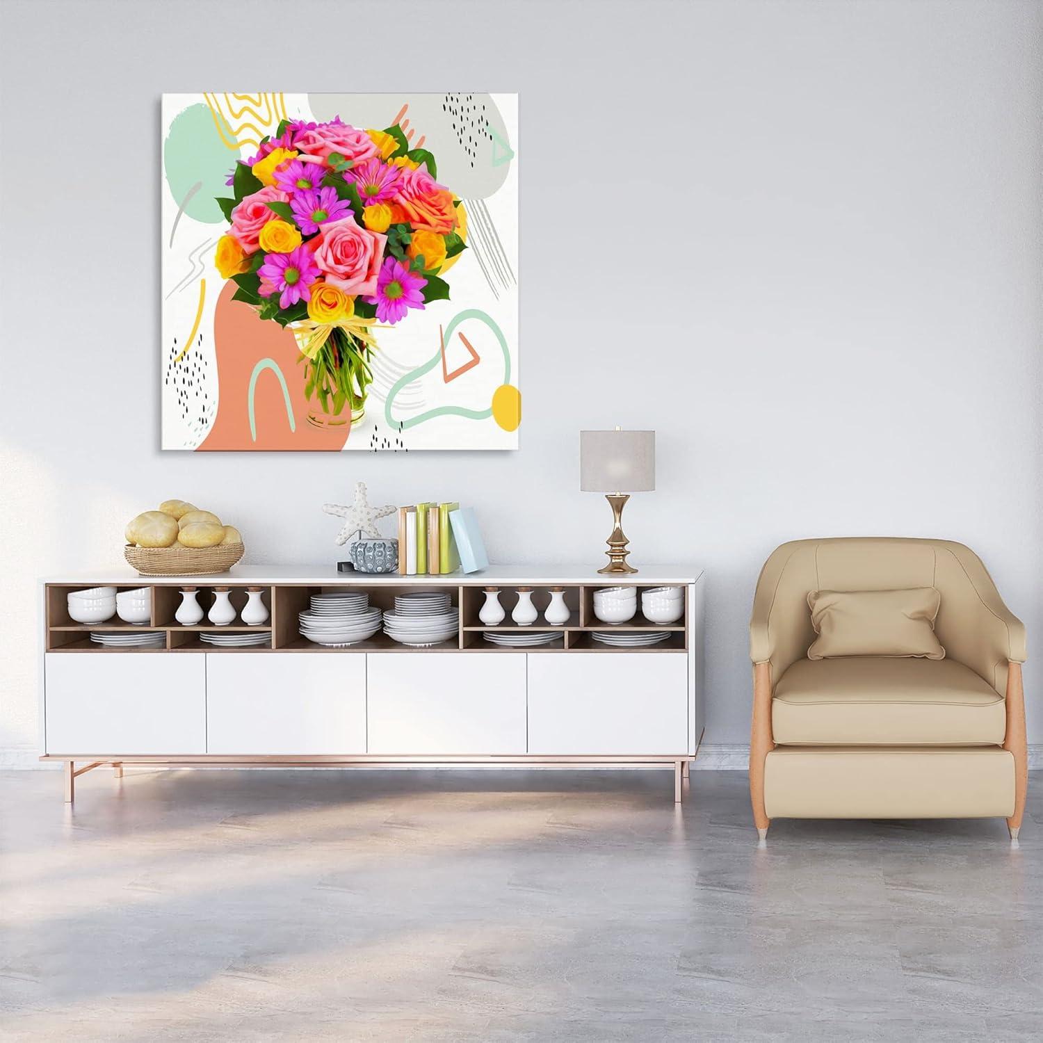 image:imageArmen Living Festive Bouquet 378 Square Wrapped Canvas Wall Art Print 24 x 2412x12
