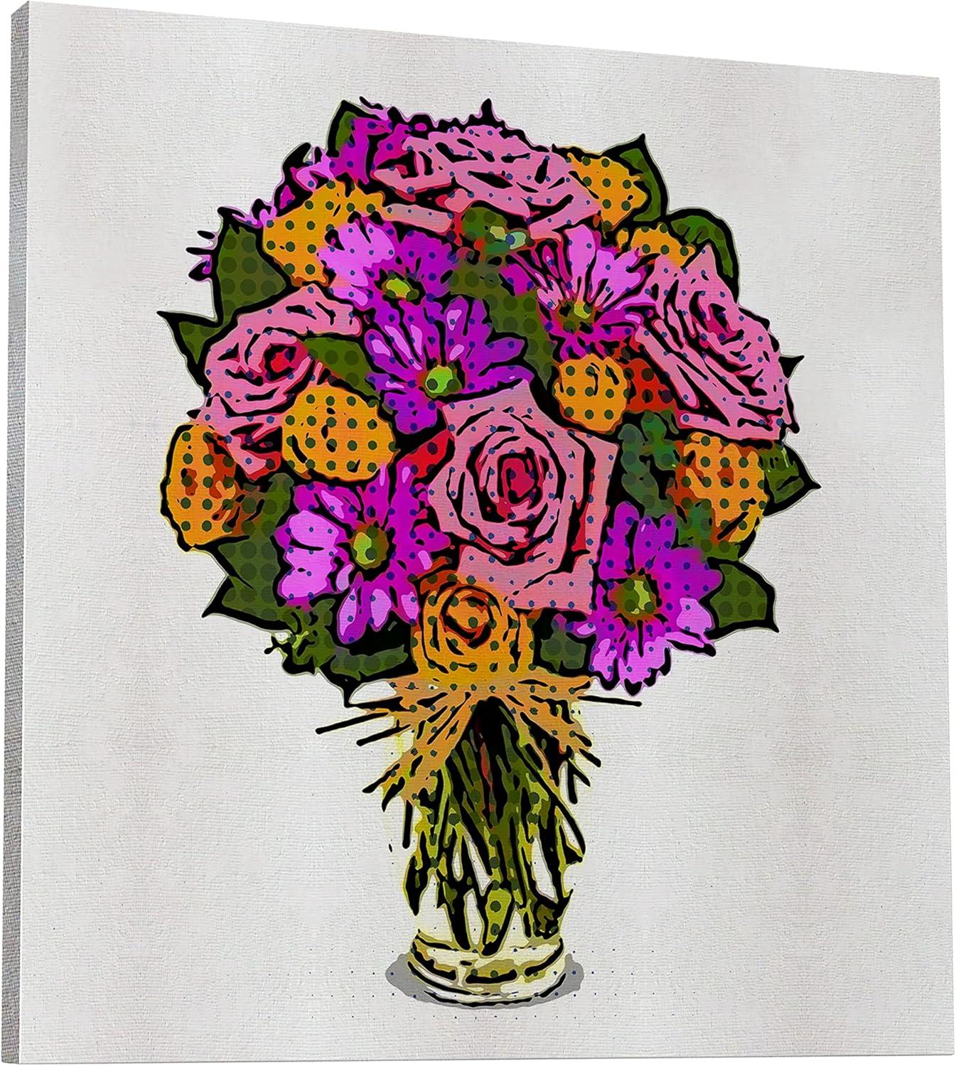 image:imageArmen Living Festive Bouquet II Square Wrapped Canvas Wall Art Print 8 x 848x48