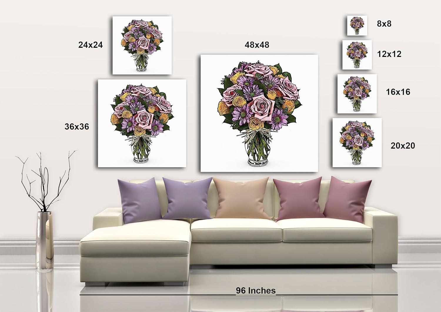 image:imageArmen Living Festive Bouquet III Square Wrapped Canvas Wall Art Print 20 x 2016x16