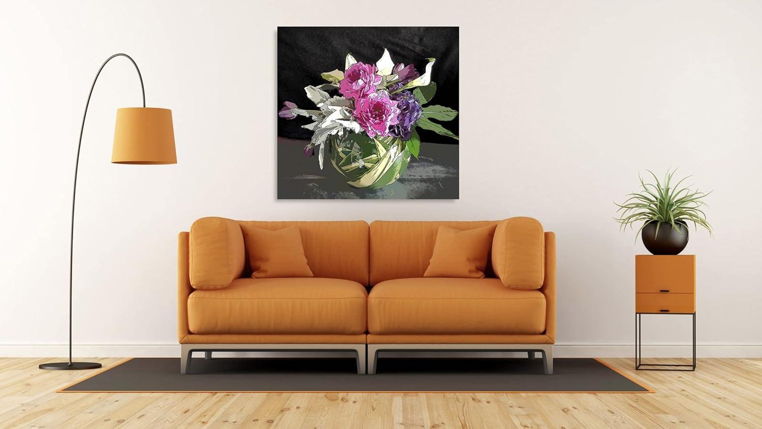 image:imageArmen Living Floral 80 Square Wrapped Canvas Wall Art Print 8 x 812x12